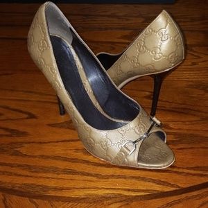 Authentic Gucci Gold Shoes